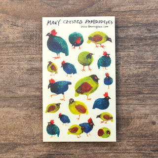 Dawning Crow Crested Partridges Washi Stickers