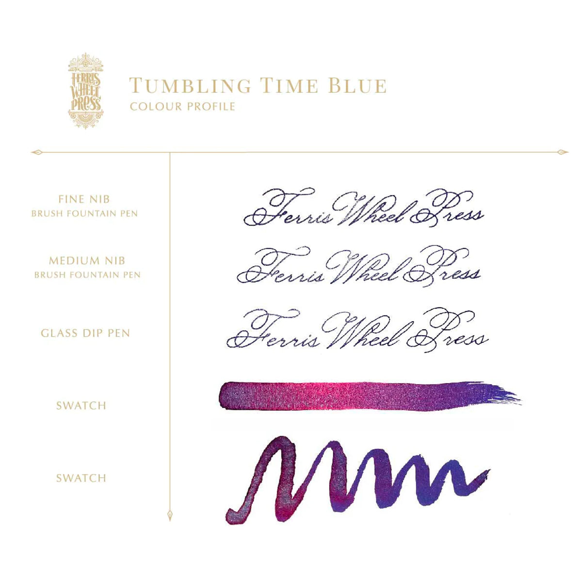 FerriTales Tumbling Time Blue Bottled Ink - Ferris Wheel Press 20 ml