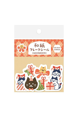 Furukawashiko Washi Flake Stickers Cats and Gifts