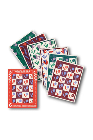 Geoflorals Assorted Letterpress Cards Set