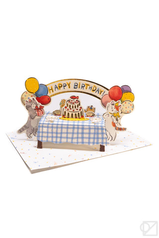 Cat Birthday Party Pop-Up Card