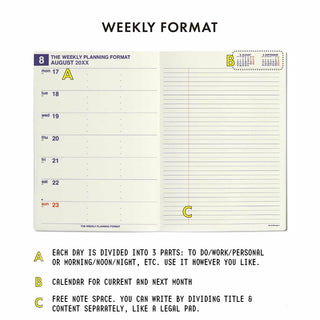 HIGHTIDE 2025 A5 Weekly + Memo Planner Refill