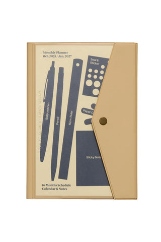 HIGHTIDE 2026 Fügen A5 Monthly Planner Beige