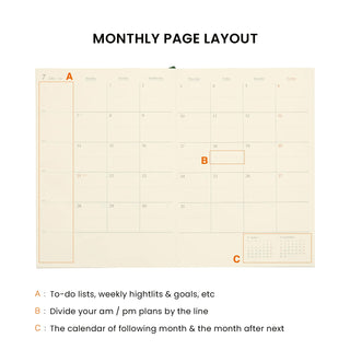 HIGHTIDE 2026 Fügen A5 Monthly Planner Beige