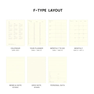 HIGHTIDE 2026 Fügen A5 Monthly Planner Beige