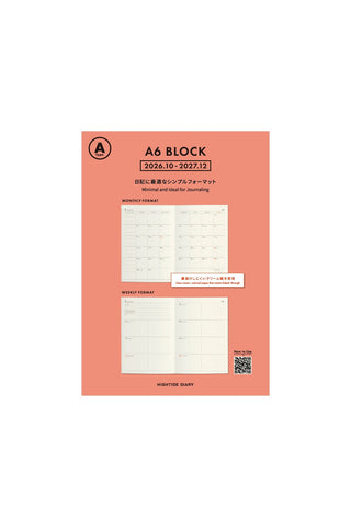 HIGHTIDE 2027 A6 Weekly Block Planner Refill