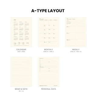 HIGHTIDE 2027 A6 Weekly Block Planner New Retro Brown