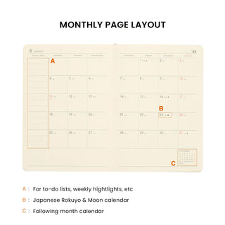 HIGHTIDE 2027 A6 Weekly Block Planner New Retro Brown
