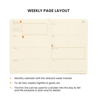HIGHTIDE 2027 A6 Weekly Block Planner New Retro Brown