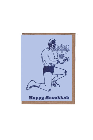 Hanukkah Luchador Greeting Card