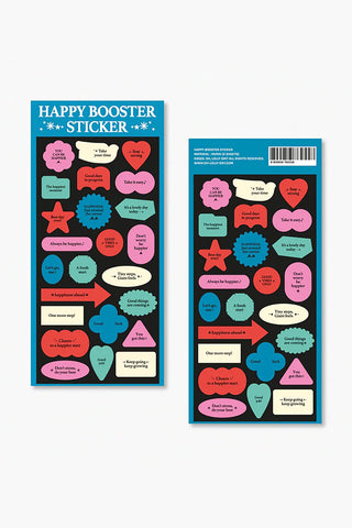 Two colorful stickers sheets on a light background
