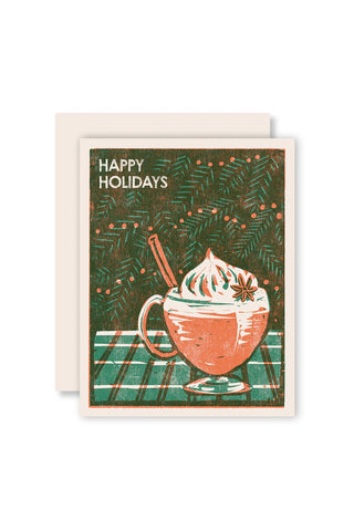 Happy Holidays Eggnog Letterpress Card