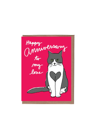 Heart Cat Anniversary Card