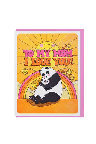 I Love You Mom Panda Greeting Card