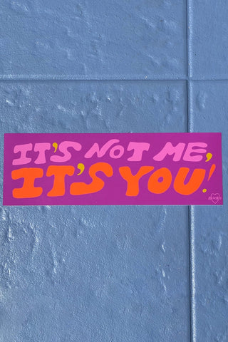 It's Not Me, It's You Bumper Sticker