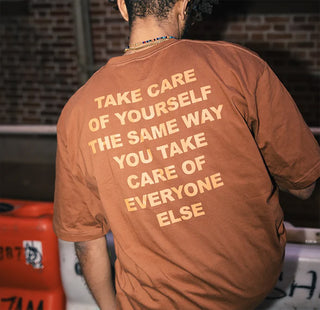 Karepango Embroidered T-Shirt Take Care of Yourself
