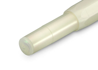 Close up of bottom of Kaweco lunar pen on a white background
