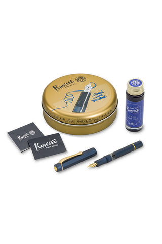 Kaweco Piston AL Sport Fountain Pen Medium Nib / Navy