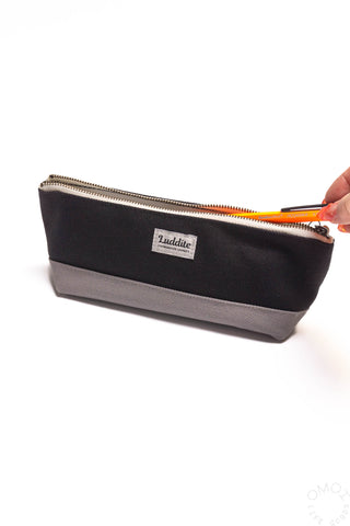 LUDDITE Two Tone Boat Pencil Case Black/Grey