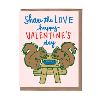 Squirrel Picnic Valentine's Day Card