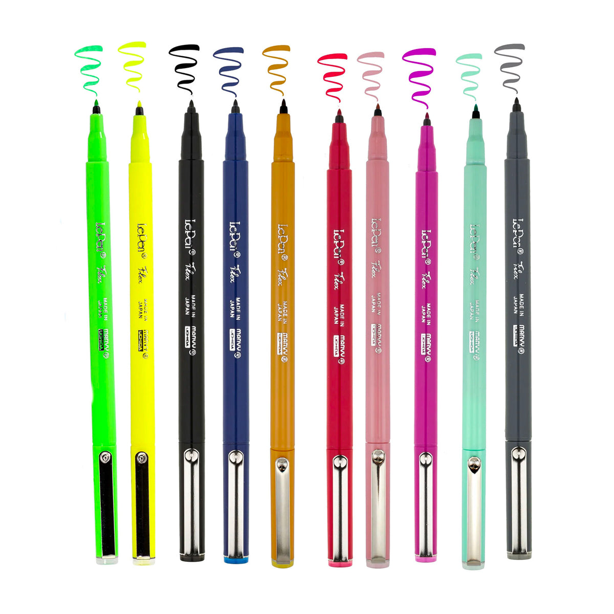 Uchida Colorin Markers Brush Tip 4 Pc. Neon