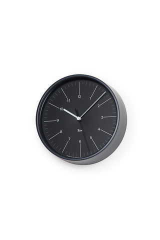 Lemnos Riki Steel Clock Black