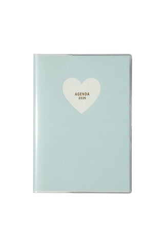 Light blue agenda with a heart-shape featuring 'Agenda 2026' text on a white background