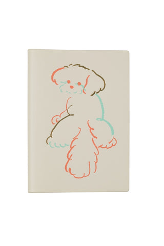 Planner with colorful dog design on a white background