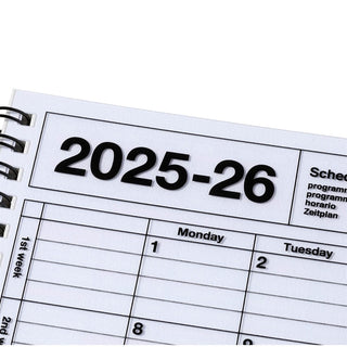 Calendar for the academic year 2025-26 on a white background
