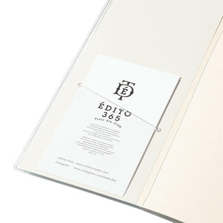 Inside pocket of planner showing card holder demonstration