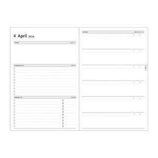 Page from a planner or journal with checklists and dates on a white background