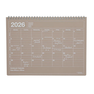 MARK'S 2026 Notebook Calendar B5 Medium
