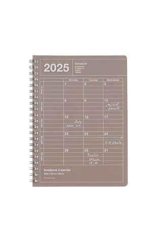 MARK'S 2025 Notebook Calendar B6 Small Vertical