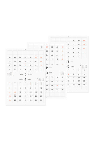Calendar pages on a white background