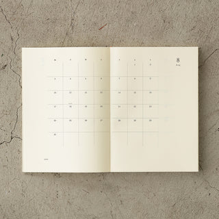 Open calendar on a textured surface