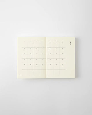 opened a7 notebook calendar with january  2027 spread