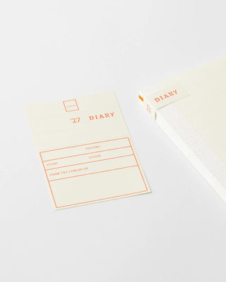 adhesive sticker for notebook that reads ''27 diary''