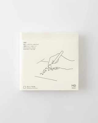 a5 square monthly block + page a day planner with minimalist design
