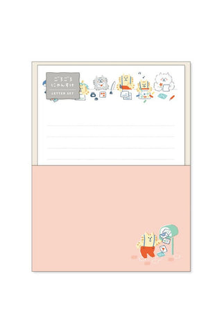Letter set with cartoon cat characters on a white background