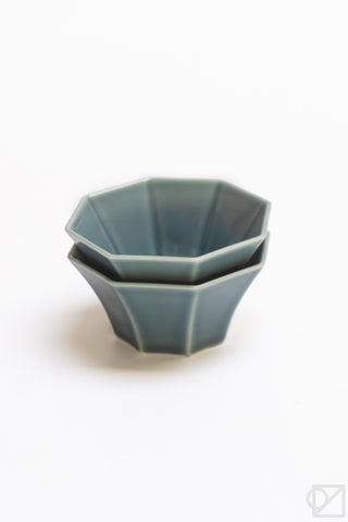 Petite Octagonal Ceramic Bowl Smoky Blue