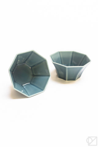 Petite Octagonal Ceramic Bowl Smoky Blue