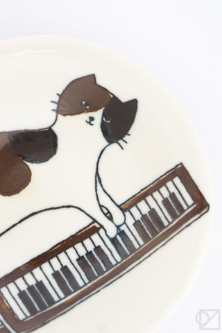 Piano Cat Ceramic Plate
