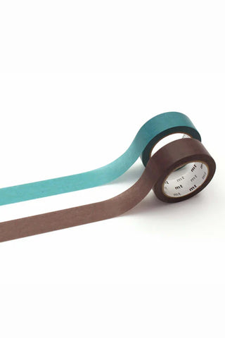  Blue and dark purple washi tapes made of recycled material on white background