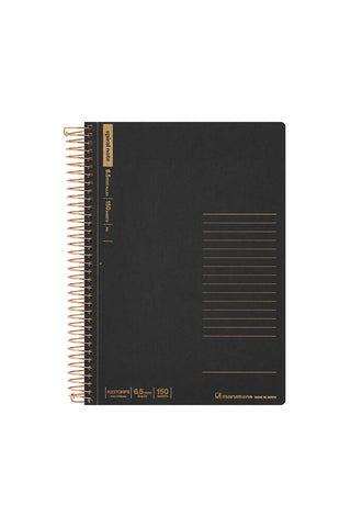 Maruman BASIC A5 Spiral Ring Notebook 6.5mm Ruled Black
