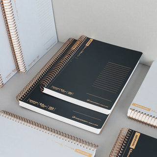 Maruman BASIC A5 Spiral Ring Notebook 6.5mm Ruled Black