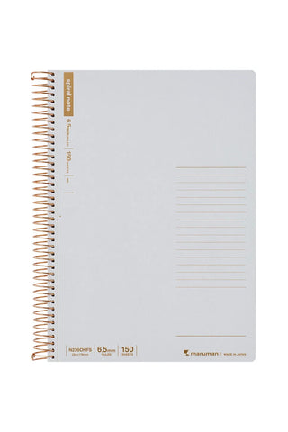 Maruman BASIC B5 Spiral Ring Notebook 6.5mm Ruled Grey