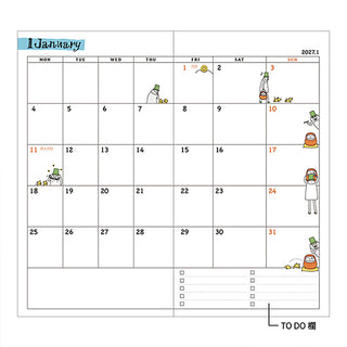 Midori 2027 B6 Slim Ojisan Monthly Planner
