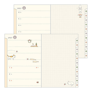 Midori 2027 B6 Weekly + Memo Planner Sayo Koizumi Cats