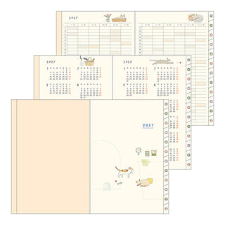 Midori 2027 B6 Weekly + Memo Planner Sayo Koizumi Cats
