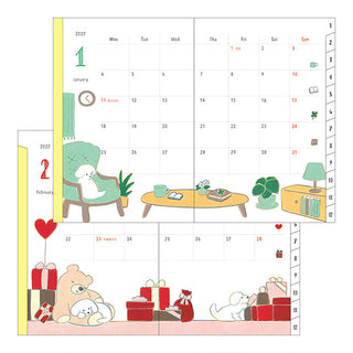 Midori 2027 B6 Weekly + Memo Planner Teraoka Natsumi Dogs